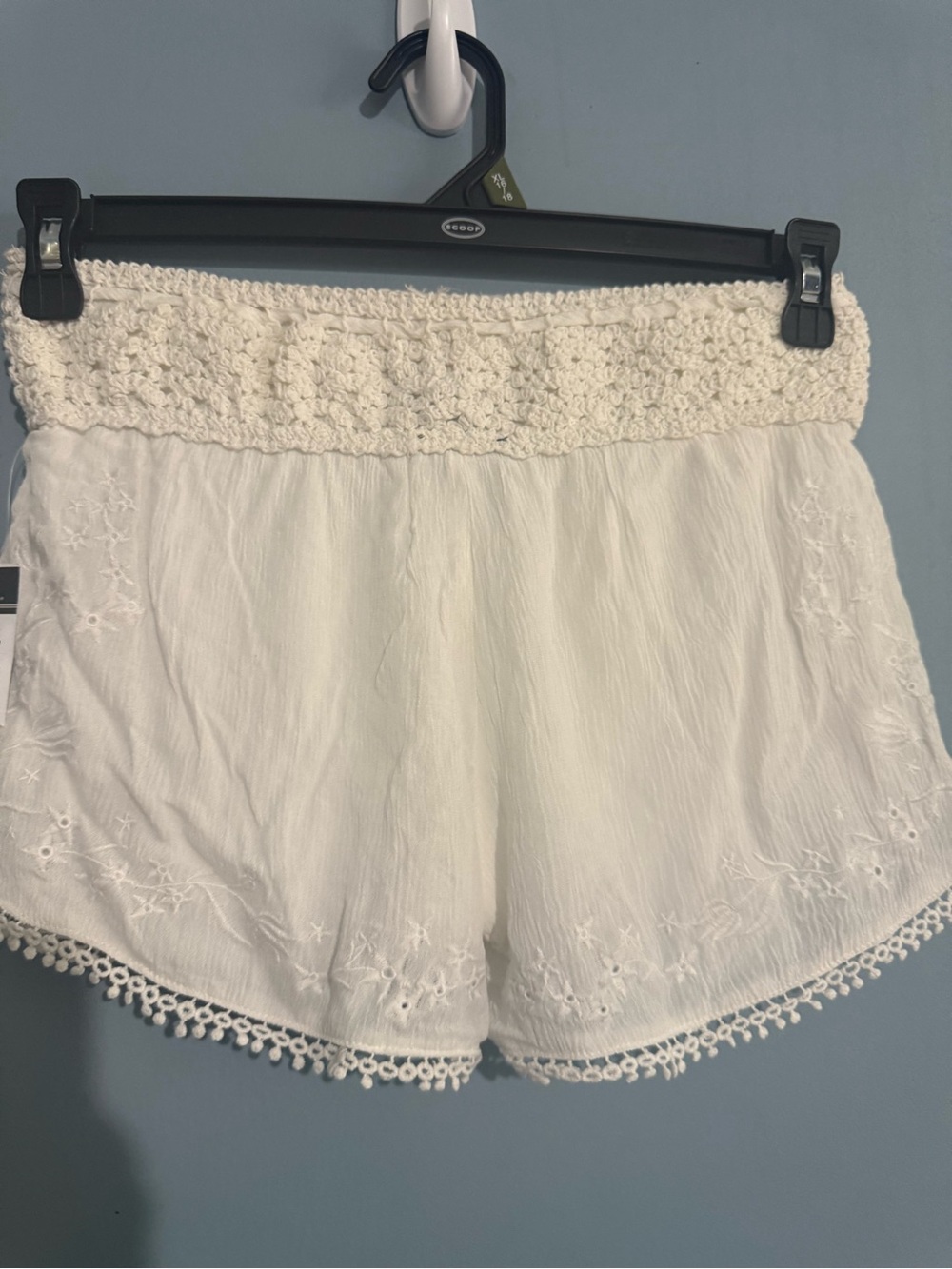Rue21 Ivory Embroidered Skort with Smocked Waist